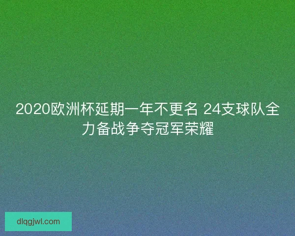 2020欧洲杯延期一年不更名 24支球队全力备战争夺冠军荣耀